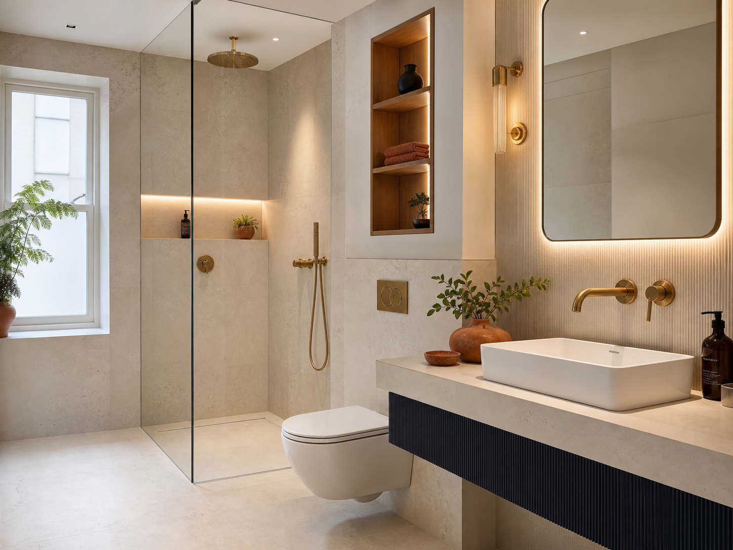 Contemporary bathroom styling from the Ace Plumbing website concept